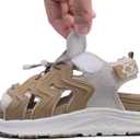 WateLves Womens Wide Orthopedic Diabetic Sandals Summer Walking Hiking Water Outdoor Sandals with Adjustable Strap Comfortable Plantar Fasciitis Arch Support (Brown)