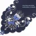 GRANDDECO Holiday Christmas Table Runner 13"x54", Cutwork Embroidered Floral Christmas Blue Candles Dresser Scarf Table Topper for Home Dining Xmas Tabletop Decoration