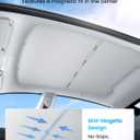 REEVAA 2026 Upgraded Tesla Model Y New (Juniper) Sunshade Roof [No Gaps, No-Sagging] Model Y Accessories Heat Insulation Foldable Glass Sunroof Cover for Model Y Juniper 2025-2026, 2PCS, Gray