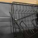 7 code Large Dish Drying Rack for Kitchen Counter, Detachable Large Capacity Dish Drainer Organizer, 2-Tier Dish Racks with Utensil Holder, Black