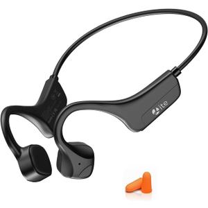 Bone Conduction Headphones Open-Ear Bluetooth 5.0, IP65 Waterproof Wireless Sport Headset with 8H Playtime, Secure Fit for Running/Cycling/Gym, HD Audio w/Mic (2025 Upgraded)