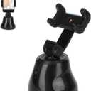 Auto Face Tracking Phone Holder, 360 Rotation Face Body Phone Tracking Tripod Smart Shootings Camera Mount Portable Smart Selfie Stick for Vlog (Black)
