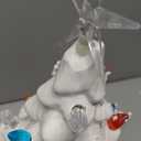 Kurt Adler 14" Battery Operated LED Lighted Ceramic White Tree Table Piece