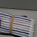 Premium Kitchen Towels (16x 26, 6 Pack) | Large Cotton Kitchen Hand Towels | Popcorn Striped Design | Dish Towels | 430 GSM Highly Absorbent Tea Towels Set with Hanging Loop | Blue (Blue - Wide Stripes)