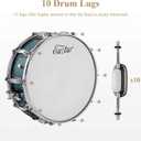 Eastar Snare Drum Set with Drum Sticks,for Beginners with Drum Stand, Mute Pad, Snare Drum Bag, Drum Key, 14"X 5.5", Starry Blue