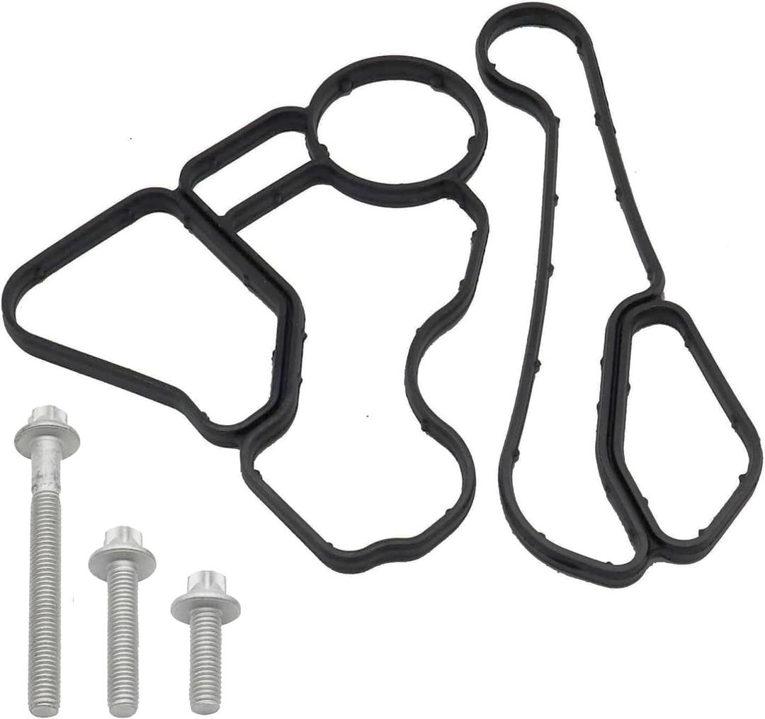 Oil Filter Housing Gasket Oil Filter Housing Bolt Seal Kit Compatible with BMW 1 SERIES M 128i 135i 323i 325xi 328i 328xi 330i 330xi 335i 530i 535i M2 X4 X5 X6 Z4,Replace for 11428637821 11428637820
