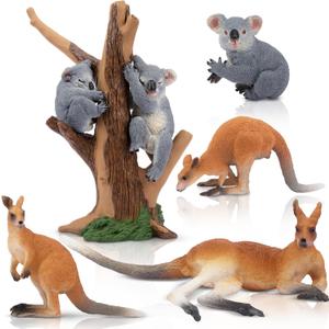 Toymany 7PCS Australian Wildlife Animal Figurines Includes Koala and Kangaroo Figure Toy, Plastic Forest Animal Figures Toy Set, Cake Toppers Christmas Birthday Gift for Kids Toddlers