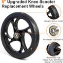 BlessReach 2PCS 8 Inch Walker Wheel, 5/16" (8 mm) Bearing Solid Replacement Wheels for, RollingWalker (8 Inch) (8mm)
