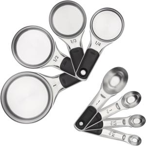 OXO Good Grips Stainless Steel Measuring Cups and Spoons 8-Piece Set, 4 Cups and 4 Spoons