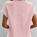SHEWIN Womens Summer Tops Crewneck Short Sleeve T Shirts Casual Textured Work Shirt Loose Blouses (Pink, XXL)