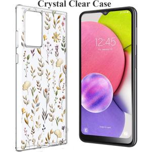 Unov Case Designed for Galaxy A03s, Crystal Clear Phone Case with [Anti-Slip Embossed Pattern], Shockproof Slim Protective [Anti-Yellowing TPU] Back Cover, Golden Garden
