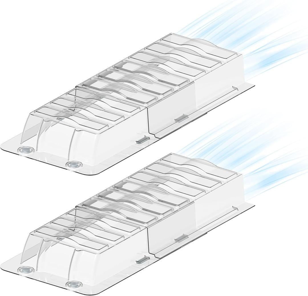 Sideways Magnetic Vent Extender for Under Furniture, Floor Resiter Vent Deflector Fits Vents 3" - 6" Wide (2PCS)
