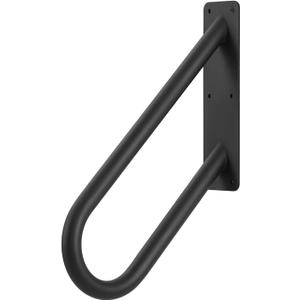 Heavy Duty Black Wall Mount Hand Rails for Outdoor Steps, U-Shaped Outdoor Stair Railing for Garage, Front Porch, Garden Steps, Safety Grab Bars for Pregnant, Elderly, Seniors or Handicaps