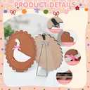 2Pack 3D Wooden Goose Wall Decor 5.91x7.87in With Stand, Goose Nursery Decor With Hook Vintage One Silly Goose Wall Art With Real Pink Bow Boho Silly Goose Decor For Kids Room For Bedroom Decors