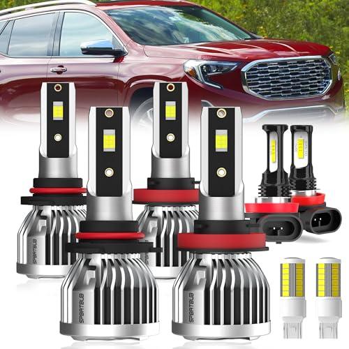 SPBRTBUB Dedicated Bulbs for 2010-2018 GMC Terrain light Bulbs, 9005 High Beam H11 Low Beam H11 Fog Light Turn signal Lights Combo, 8-Pack