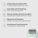 Panasonic Electric Bikini Trimmer, Women's Waterproof, Full-Body Cordless Electric Razors for Women with Bikini Attachments, 3 Hypoallergenic Blades, for Travel, Shower and Everyday Use - ES-AWL6AG