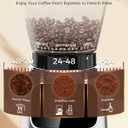 Tuni G2 Conical Burr Coffee Grinder, 70 Grind Settings Anti-static Burr Mill, Precision Electronic Timer and LED Touchscreen for Espresso/Drip/Cold Brew/French Press, Stainless Steel
