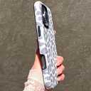 Cute Leopard Case for iPhone 16 Pro Max, Aesthetic Leopard Cheetah Pattern Design for Women Girls, Hybrid 2 Layer Hard Shell and Soft Silicone Protective Shockproof Frosted Phone Case, Gray