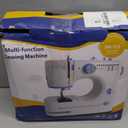 Sewing Machine for Beginners with 20Pcs Fabric & 32Pcs Sewing Threads Kit,Portable Sewing Machine with 12 Built-in Stitches & 2 Speed(High-Low Speeds)-BW724 (Blue,white)