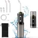 Electric Nasal Irrigation System, Cordless Neti Pot for Sinus Rinse & Nasal Care, 3 Adjustable Modes, 4 Nozzles Tips for Kids & Adults, IPX7 Waterproof, Foldable Design with 60 Salt Packs (Black)