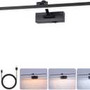 BRIVOLART Battery Operated Picture Light with Remote, Wireless Dimmable Art Lights for Paintings Rechargeable Gallery Light Artwork Lighting for Canvas, Portrait (Black, 23.6 Inch)