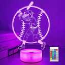 Softball Gifts for Girls, Light Up Softball Night Light 3D Illusion Lamp with 16 Colors Remote Control, Softball Accessories Stuff for Girls Women Best Friends Sister Birthday Xmas Gifts (Color8)