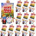 156 Pack Easel and Canvas Sets with 13 Wood Easels,120 Brushes,12 Canvas and 12 Palette, Painting Set, Tabletop Easel, Art Easels, Painting Supplies for Kids & Adults to Paint Party
