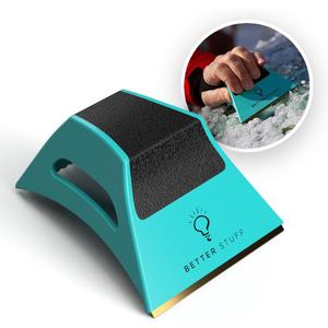 The Better Ice Scraper for Car Windshield | Fast, Efficient, Ergonomic | Magically Remove Ice and Frost from Auto Window | Patented Shape Shifting Technology | Durable Brass Edge | Compact | Pack of 1 (teal)