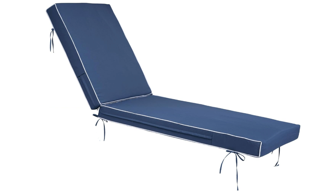Outdoor Daybed Cushion Cover Twin,Daybed Mattress Bolster Pillow Fitted Sheet Cover,Twin Size Outdoor Daybed Cushion CoverCover ONLY Size 6" D x 75" W x 39" H, Dark Blue with White Trim (Blue + white border, 72'' L x 21'' W x 4" T)