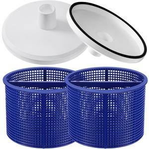 2pcs 7'' SPX1082CA Pool Skimmer Basket and 2 Pcs SP1106 Vacuum Plate Compatible with Hayward Skim Vac In-Ground Swimming Pool Skimmer SP1082, SP1083, SP1084, SP1085, SP1086, SP1075(Blue)