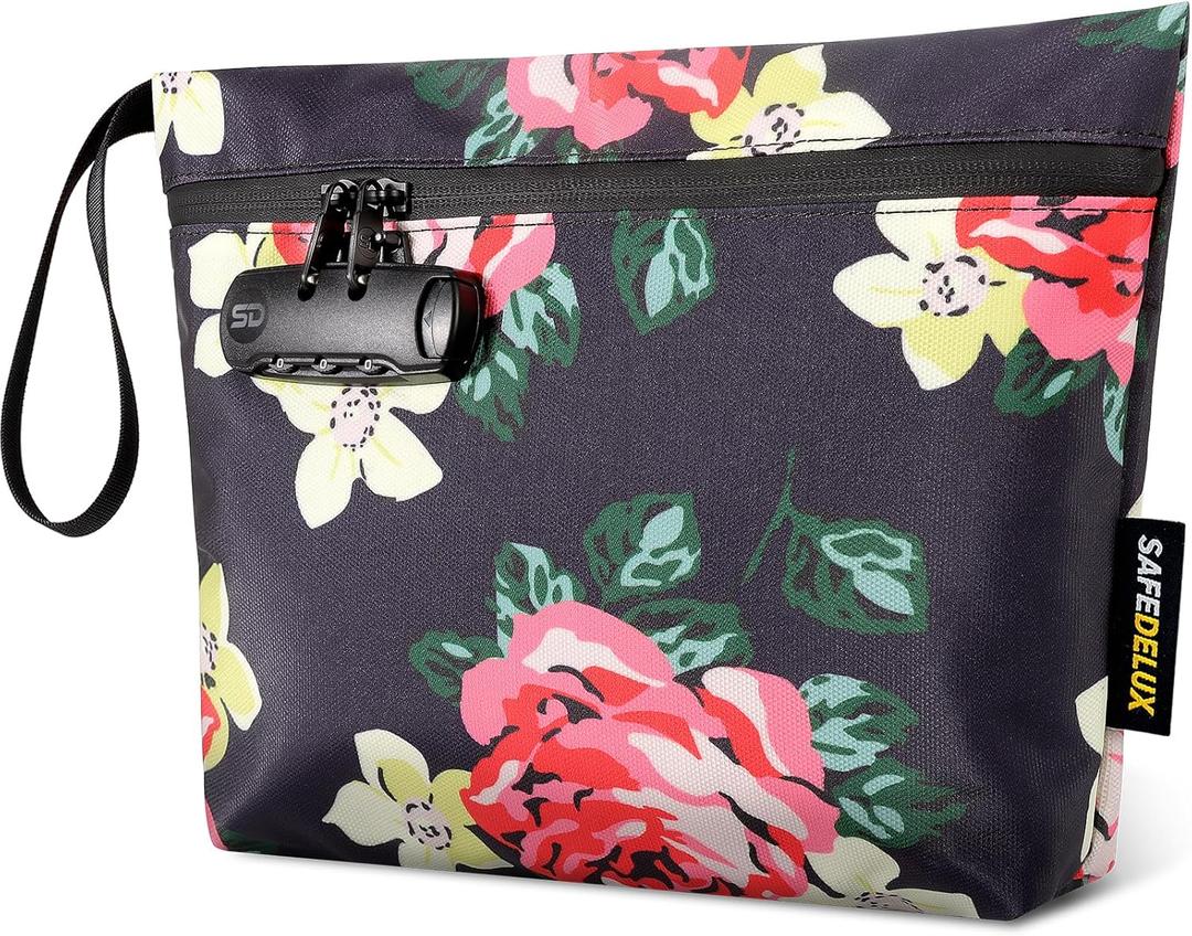 Smell Proof Bag, Odor Proof Bag with Combination Lock, Durable Smell Proof Container with Carbon Lining, Secure Odorless Travel Pouch for Home & On-the-Go 
