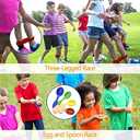 Potato Sack Race Bags - 32PCS Outdoor Games Sack Race Bags for Adults and Kids,3 Legged Race Bands,Egg Spoon Relay Race,Bean Bag Toss,Party Games for Kids,Field Day Games for Adults