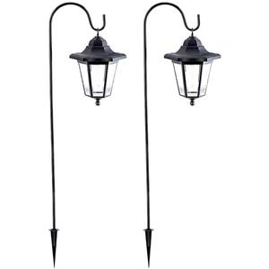MAGGIFT 37.8 Inch Hanging Solar Lights for Outside Solar Garden Lights Decorative Lanterns with 2 Shepherd Hooks Waterproof Landscape Lighting for Lawn Patio Yard Pathway Driveway,2 Pack
