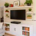 Floating Shelves for Wall White Shelves Bathroom, Bedroom and Living Room, Wall Shelves & Book Shelf, Hanging Shelf, Modern Wooden Wall-Mounted Small Floating Shelf, 12x7x1.5 in, Set of 2