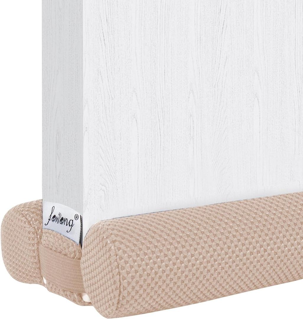 fowong Door Draft Stopper 30" to 36" Adjustable Draft Stopper for Bottom of Doors, Soundproofing Noise Blocker, Easy to Install, Beige