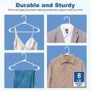 HOUSE DAY White Plastic Hangers 50 Pack, Plastic Clothes Hangers with Built-in Hooks, Durable and Strong Plastic Coat Hangers for Closet, Space Saving Clothing Hanger for Shirts, Coats, Skirt, Dress