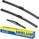 ANIKLUIM 24"+22" Wiper Blades with 12" Rear Wiper Blade Set Replacement for 2010-2019 MKT Flex Windshield Wipers Original Factory Quality (Pack of 3)