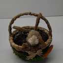 Juegoal Bunny Easter Woven Basket for Party Favors, Handmade Wicker Rattan Easter Candy Eggs Baskets for Kids, Cute Rabbit Picnic Hamper for Easter Egg Hunt Party Gifts Toy Storage