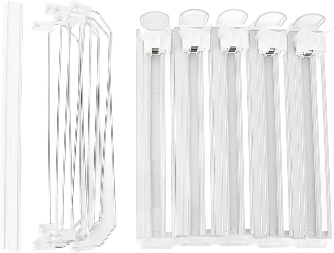 5pcs Self Pushing Soda Can Dispenser, Automatic Drink Organizer for Fridge, Adjustable Dividers Fit Most Cans, Easy One Hand Restock, ABS Material, Ideal for Vending Machines and (White)