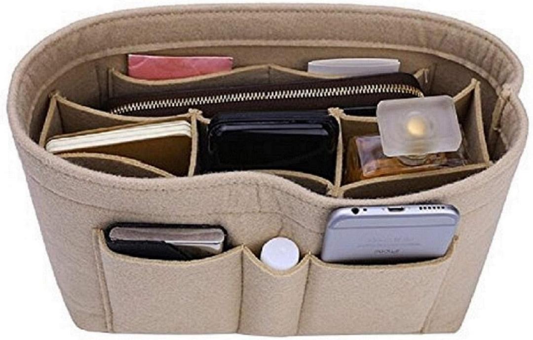 ZTUJO Purse Organizer Insert, Felt Bag Organizer For Handbag Purse Organizer,13 Colors, 6 Size (X-Large, Beige)
