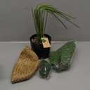 Der Rose Fake Palm Tree 28Inch Faux Plant Potted Tall Fake Plant with Hand-Woven Baskets Artificial Tree for Indoor Outdoor Home Office Bedroom Porch Balcony Decor