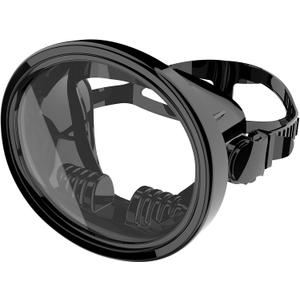 Diving Mask Scuba Mask Spearfishing Mask Freediving Water Mask Tempered Glass Oval HD Anti-Fog Scuba Goggles for Adults (Black)