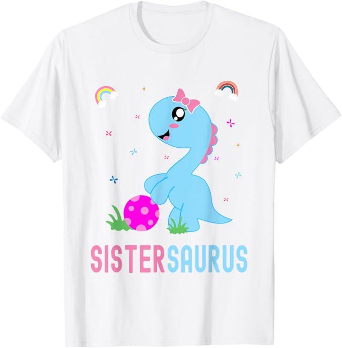 Sistersaurus Cute Dino Dinosaur Sister Saurus T-Shirt (Small), Size 2T