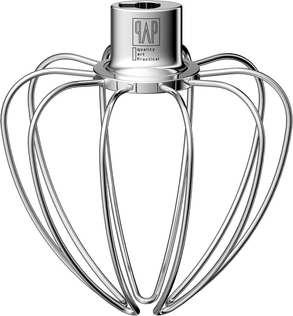 Heavy Duty Whisk Attachment for KitchenAid 4.5-5QT Tilt-Head Stand Mixers- Extra Thick Stainless Steel Wire Whip for Fast Whipping, Commercial Grade for Large Batches, Dishwasher Safe(Replaces K45WW)