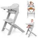 Full-Body Washable Baby High Chair with Soft Cushion, Adjustable for 6 Months to 220 Lb - Multifunctional and Convertible High Chairs for Babies and Toddlers -Portable and Easy Operation (Grey)