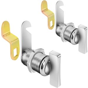 Cam Lock Thumb Operated Offset, 1-1/8 Cabinet Locks 2PCS RV Compartment Lock, RV Storage Locks Replacements Keyless Non-Locking Fits on Camper, Vehicles, Files Drawers (1-1/8 Inch 2Pcs)