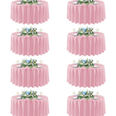 sancua Round tablecloth 90 Inch Diameter, 8 Pack - Circle Polyester Fabric Table cloth for Wedding Christmas Party Reception Banquet Birthday, Washable Formal Table Cover (Fit 30-72 Inch Tables), Pink