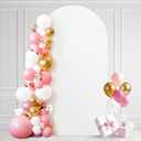 Ledido Wedding Arch Backdrop Cover 7.2FT Arch Covers Fitted Stretchy Spandex Round Top Stand Backdrop Cover for Wedding Banquet Ceremony Birthday Party Baby Shower Event Decoration,White