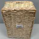 YAHUAN Rectangular Wicker Storage Basket Woven Rattan Basket with Handle, Baskets for Organizing, Bedroom,Living room,Pantry (Wicker with lining)