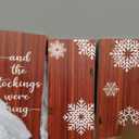 70 Inch Freestanding Christmas Stocking Holder with 6 Hooks Vertical Collapsible Holder Stand The Stocking were Hung Wood Sign for No Fireplace Small Homes Xmas Decoration